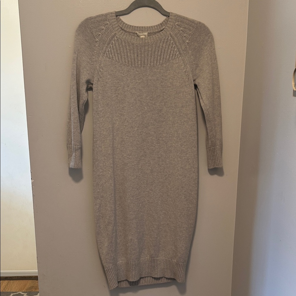 Garnet Hill Cashmere & Cotton Rib Detail Sweater Dress Size XS